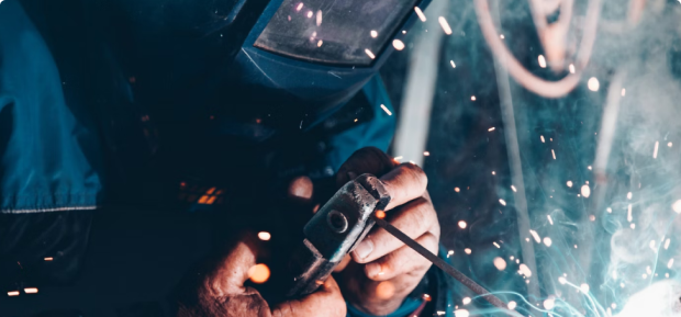 A person welding
